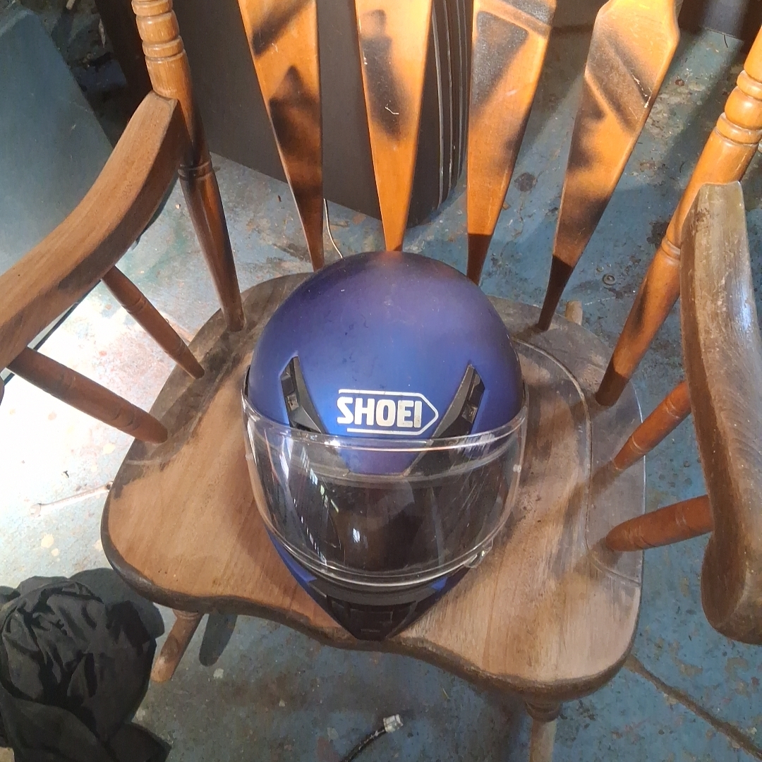 Shoei Blue Motorcycle Helmet